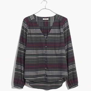 Madewell v-neck Button Down shirt